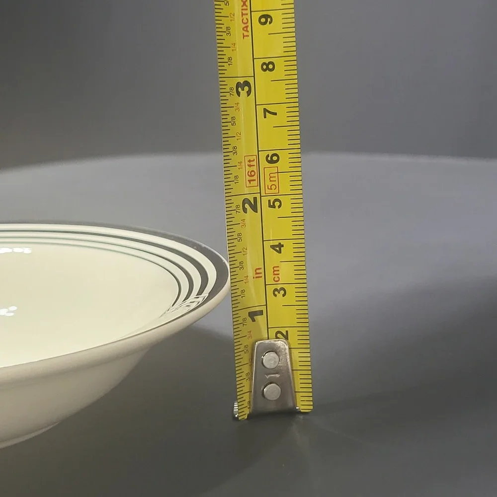VTG Taylor Smith Taylor Cream Silver Trim‎ Fruit/Dessert Bowl USA 2 49 1